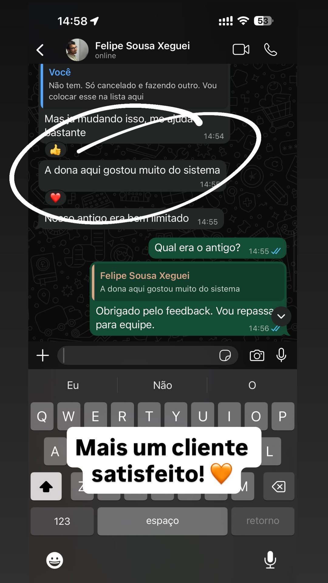 Depoimento de cliente Xeguei 2